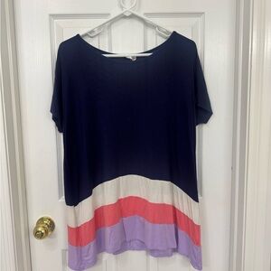 Colorful Short Sleeve Women's Top